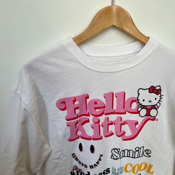Hello Kitty Sanrio Graphic Crew Neck Sweatshirt White Pink women’s size M - Picture 3 of 9